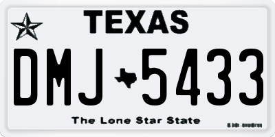 TX license plate DMJ5433