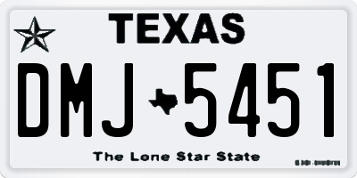 TX license plate DMJ5451