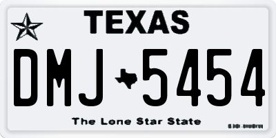 TX license plate DMJ5454