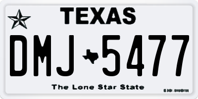 TX license plate DMJ5477
