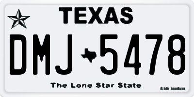 TX license plate DMJ5478