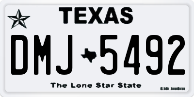 TX license plate DMJ5492