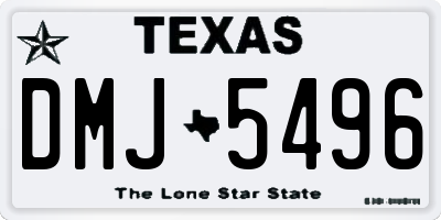 TX license plate DMJ5496