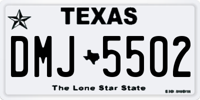 TX license plate DMJ5502