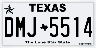 TX license plate DMJ5514