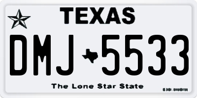 TX license plate DMJ5533