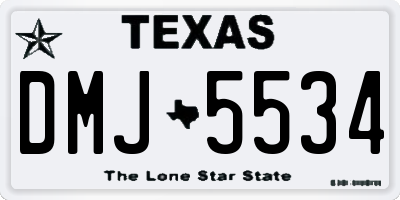 TX license plate DMJ5534