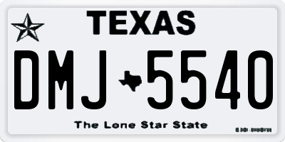 TX license plate DMJ5540