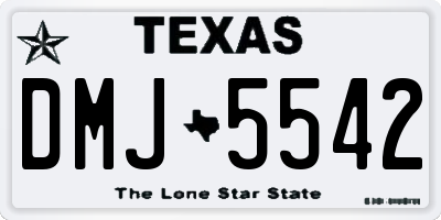TX license plate DMJ5542