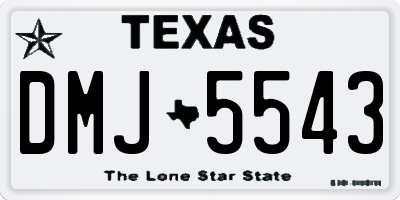 TX license plate DMJ5543