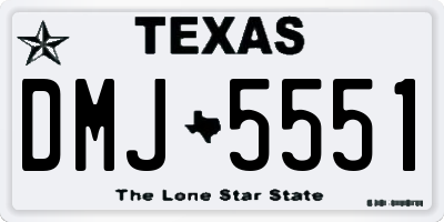 TX license plate DMJ5551