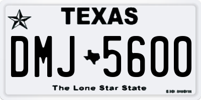 TX license plate DMJ5600