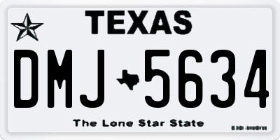TX license plate DMJ5634