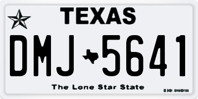TX license plate DMJ5641