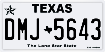 TX license plate DMJ5643