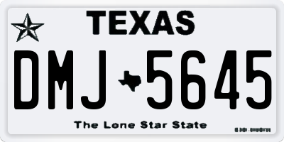 TX license plate DMJ5645