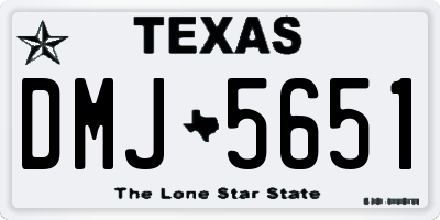 TX license plate DMJ5651