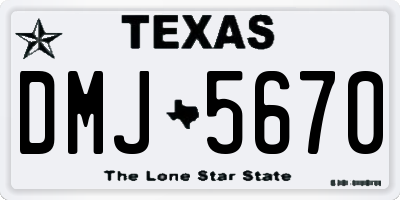 TX license plate DMJ5670