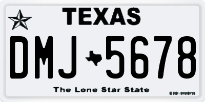TX license plate DMJ5678