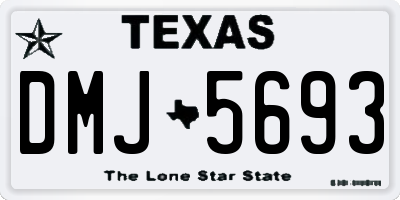 TX license plate DMJ5693