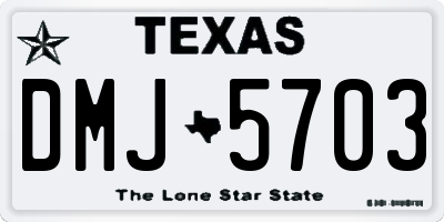 TX license plate DMJ5703