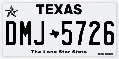 TX license plate DMJ5726