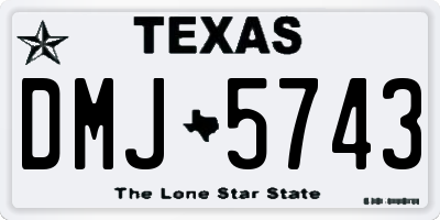 TX license plate DMJ5743