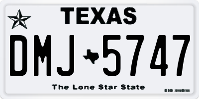 TX license plate DMJ5747