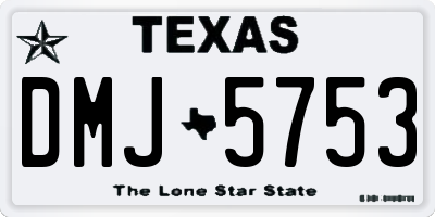 TX license plate DMJ5753