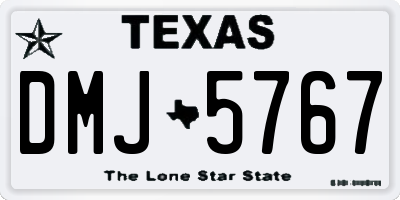 TX license plate DMJ5767