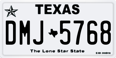 TX license plate DMJ5768