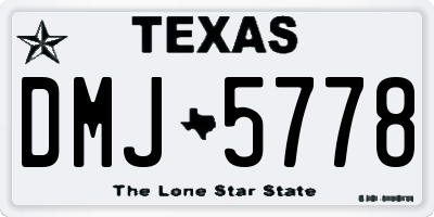 TX license plate DMJ5778