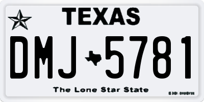TX license plate DMJ5781