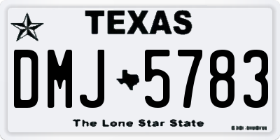 TX license plate DMJ5783