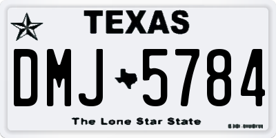 TX license plate DMJ5784
