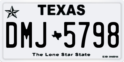 TX license plate DMJ5798
