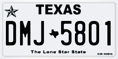 TX license plate DMJ5801