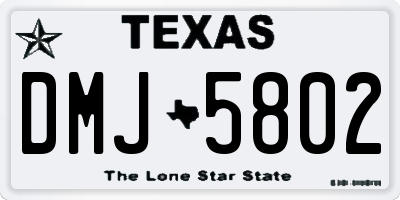 TX license plate DMJ5802