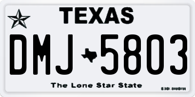 TX license plate DMJ5803