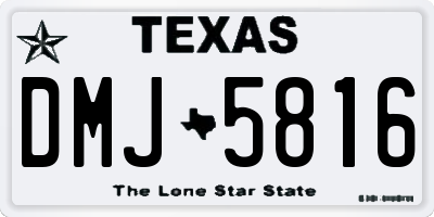 TX license plate DMJ5816