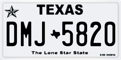 TX license plate DMJ5820