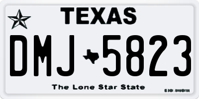 TX license plate DMJ5823