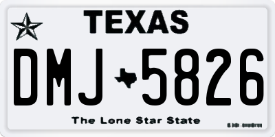 TX license plate DMJ5826