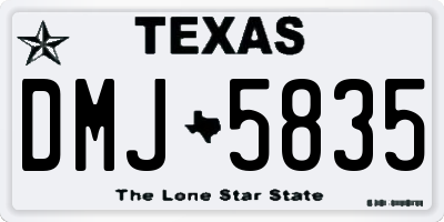 TX license plate DMJ5835