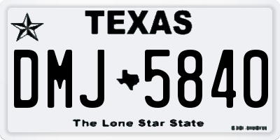 TX license plate DMJ5840