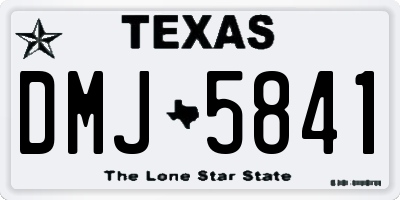 TX license plate DMJ5841