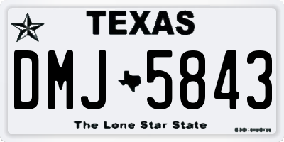 TX license plate DMJ5843
