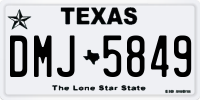 TX license plate DMJ5849