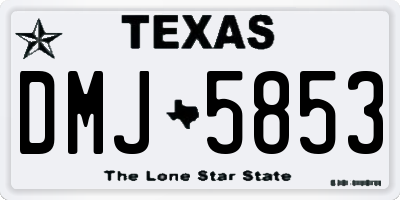 TX license plate DMJ5853