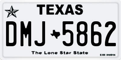 TX license plate DMJ5862